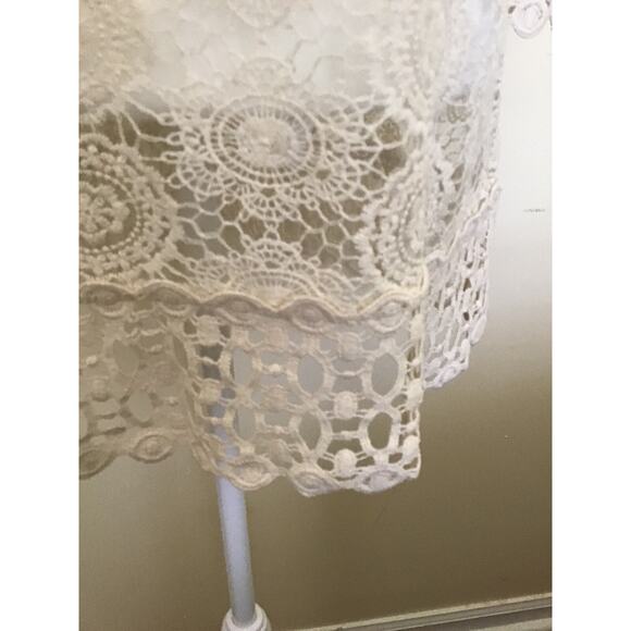 Solitaire Swim Cover Up Lace Cream Beige Lace Cover Up Size M - Picture 6 of 16